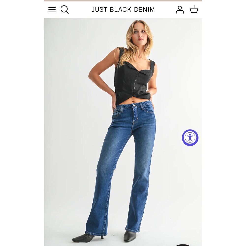 Just Black Denim Classic Bootcut Jeans Size 28